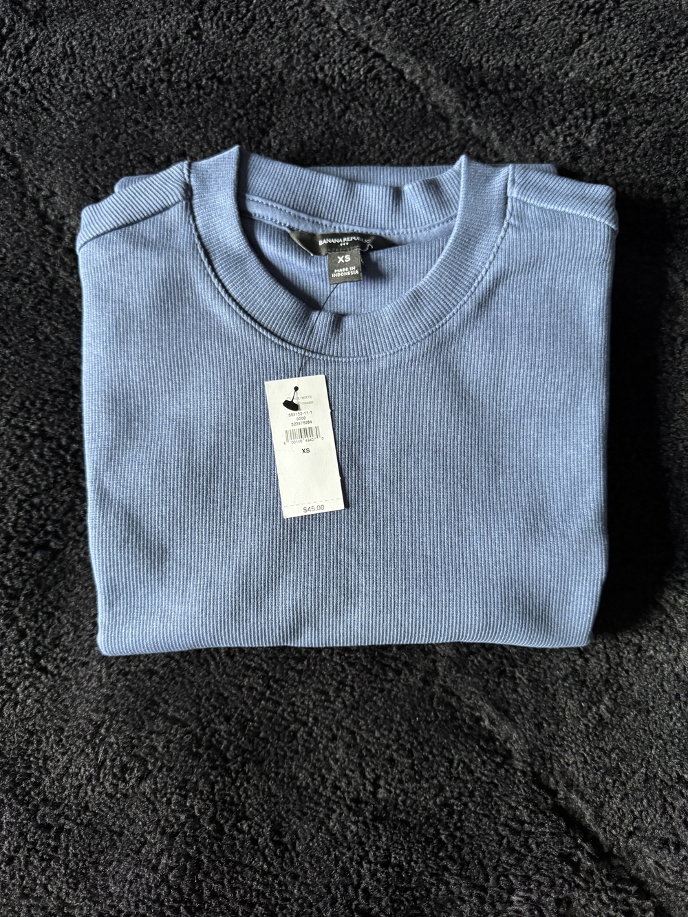 Banana Republic Blue Ribbed Top. Men's Sz XS. Brand New W/Tag.